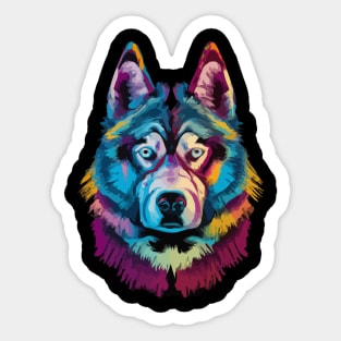 Alaskan Malamute Colorful Artwork Sticker